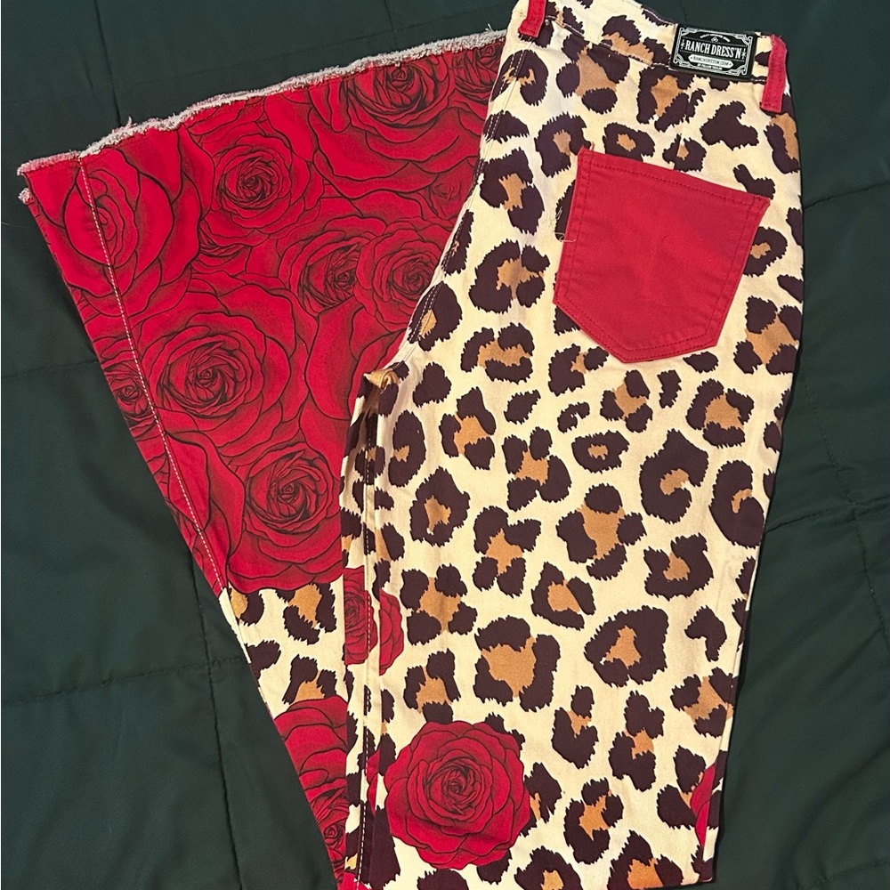 Ranch Dress’n Cheetah and Roses Flare Jeans
